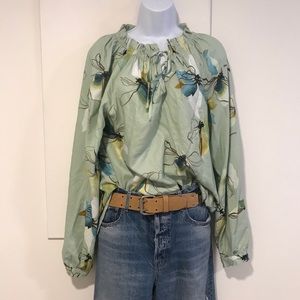 SOLD A New Day green floral blouse